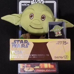 NEW Seven20 Star Wars Collectible Plush w/ Enamel Pin - Yoda